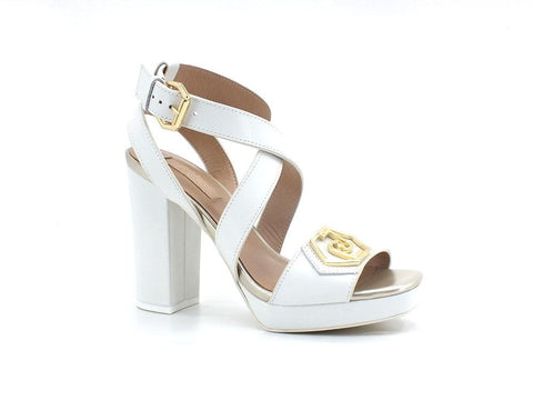 LIU JO Hebe 14 Sandalo Pelle Tacco Alto Bianco White SA2235P0102 - Sandrini Calzature e Abbigliamento