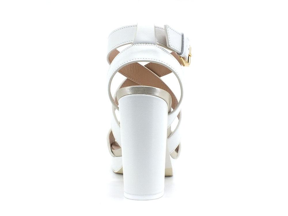 LIU JO Hebe 14 Sandalo Pelle Tacco Alto Bianco White SA2235P0102 - Sandrini Calzature e Abbigliamento