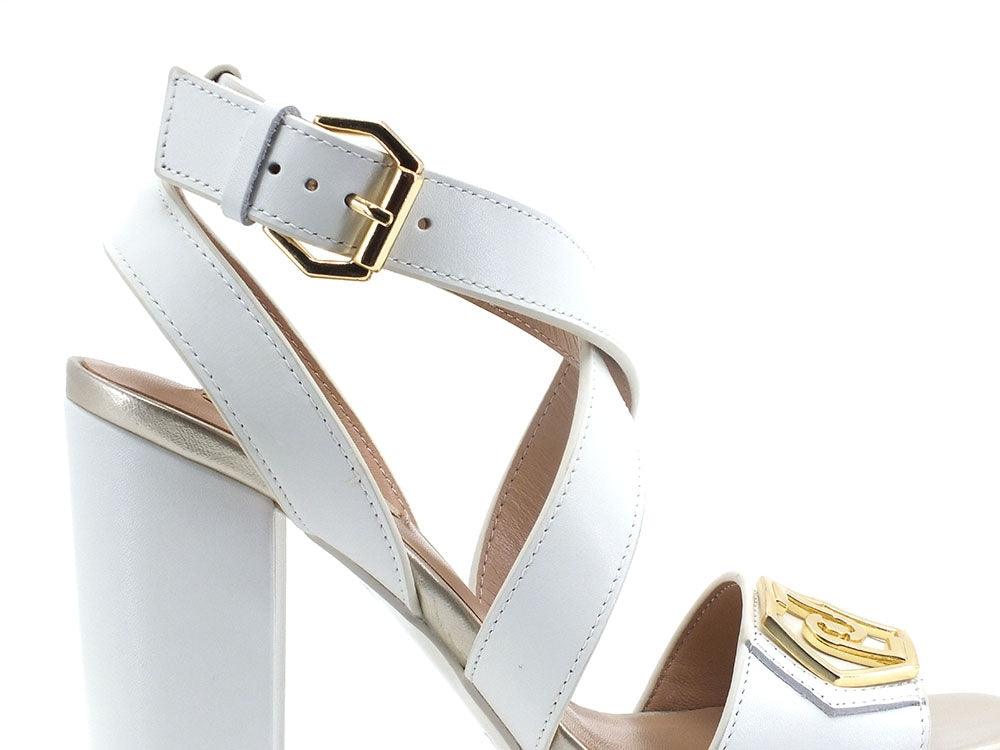 LIU JO Hebe 14 Sandalo Pelle Tacco Alto Bianco White SA2235P0102 - Sandrini Calzature e Abbigliamento