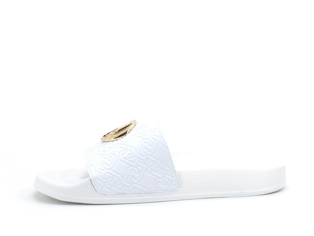 LIU JO Kos 1 Ciabatta Slipper Fascia Logo White BA1089EX098 - Sandrini Calzature e Abbigliamento