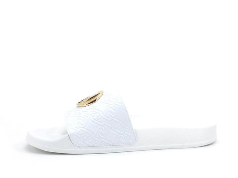 LIU JO Kos 1 Ciabatta Slipper Fascia Logo White BA1089EX098 - Sandrini Calzature e Abbigliamento