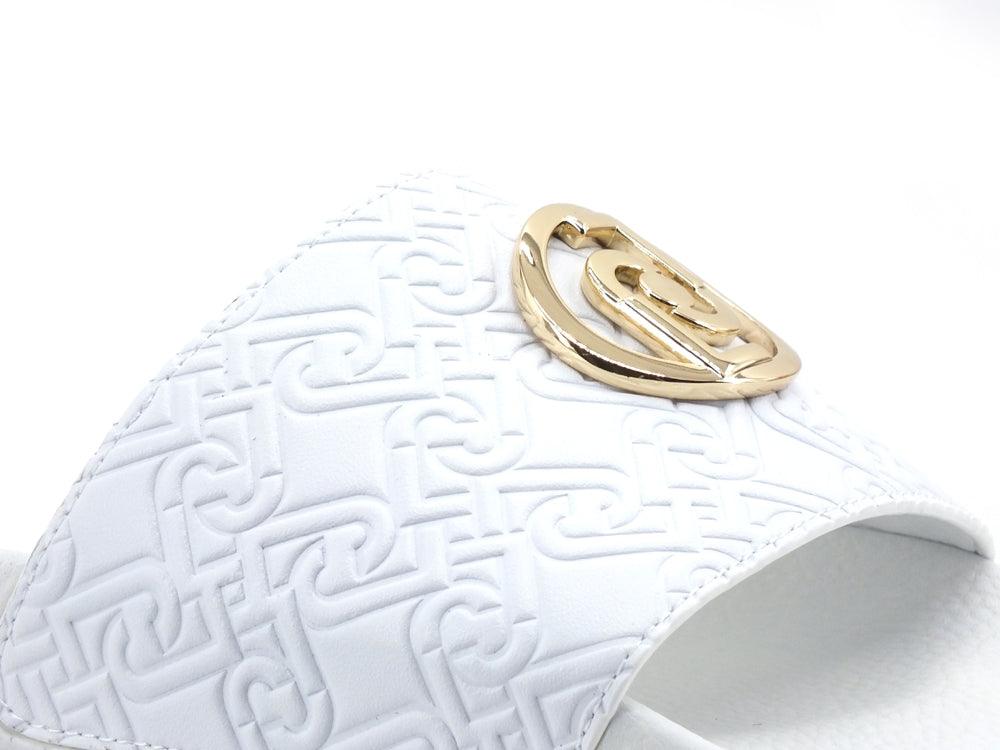 LIU JO Kos 1 Ciabatta Slipper Fascia Logo White BA1089EX098 - Sandrini Calzature e Abbigliamento
