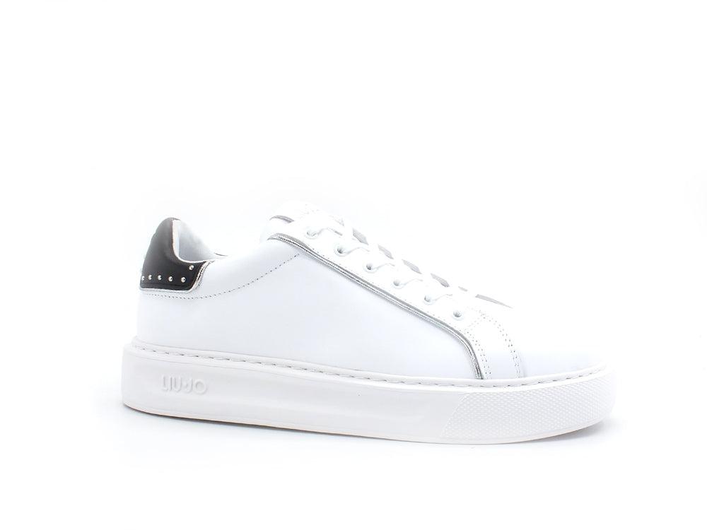 LIU JO Kylie 07 Sneaker Calf Retro White Black BA2069P0102 - Sandrini Calzature e Abbigliamento