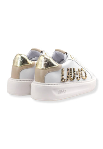LIU JO Kylie 10 Sneaker Donna White Light Gold BF2123PX100 - Sandrini Calzature e Abbigliamento