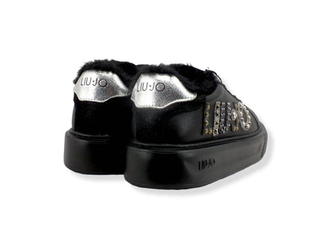 LIU JO Kylie 10 Sneaker Fur Donna Black Silver BF2123PX274 - Sandrini Calzature e Abbigliamento