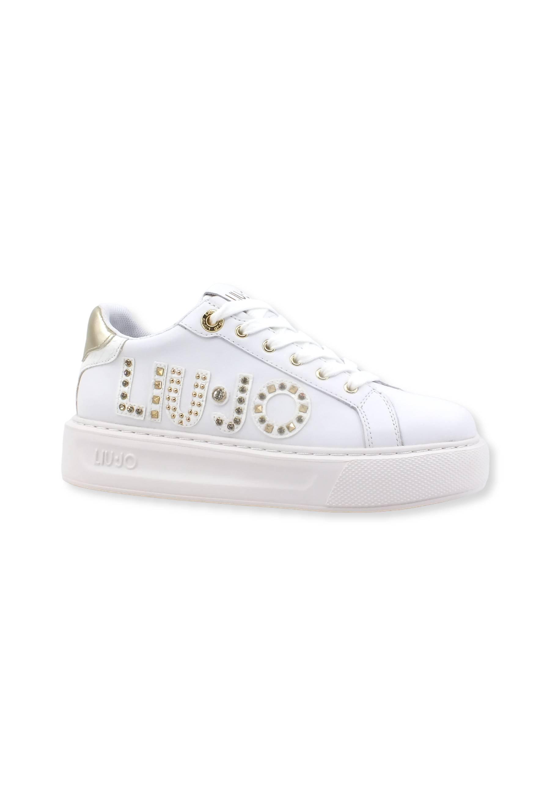 LIU JO Kylie 10 Sneaker White Light Gold BA3127PX335 - Sandrini Calzature e Abbigliamento