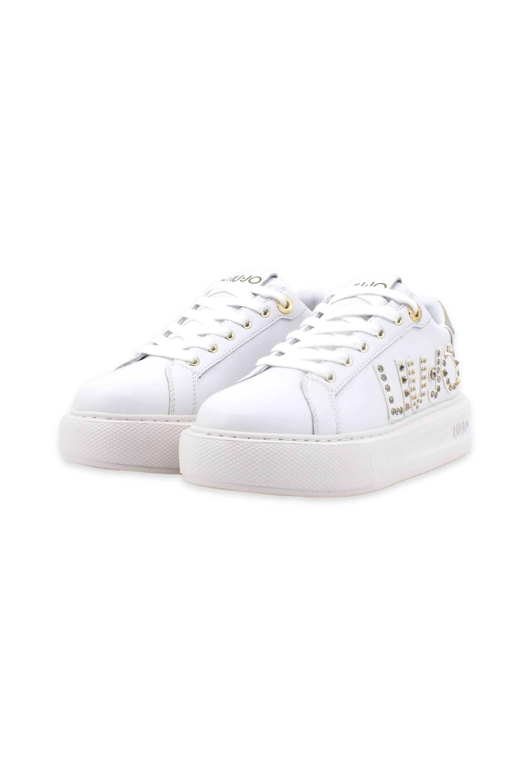 LIU JO Kylie 10 Sneaker White Light Gold BA3127PX335 - Sandrini Calzature e Abbigliamento