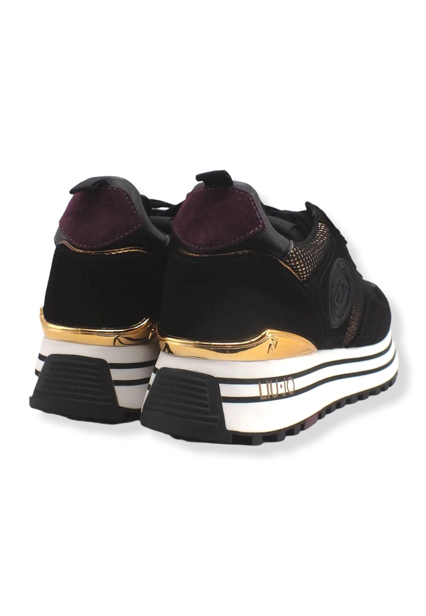 LIU JO Maxi Wonder 01 Glitter Sneaker Donna Black BF2095PX253 - Sandrini Calzature e Abbigliamento