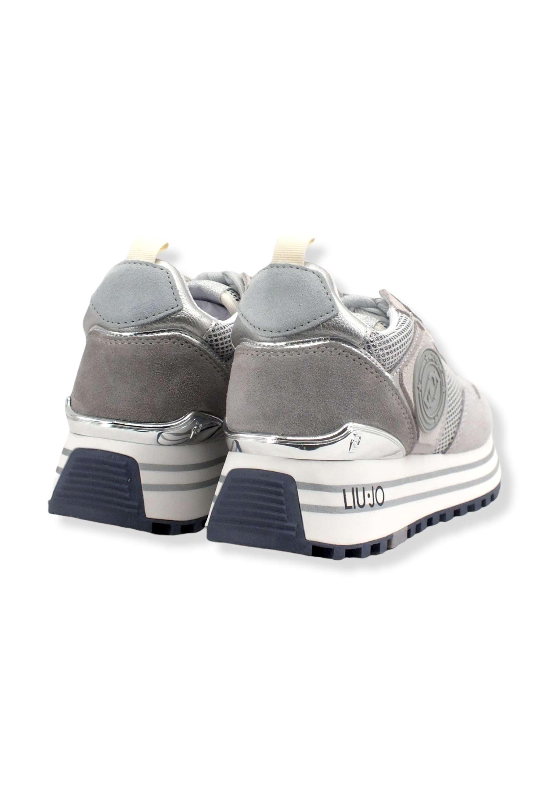 LIU JO Maxi Wonder 01 Glitter Sneaker Donna Silver BF2095PX253 - Sandrini Calzature e Abbigliamento