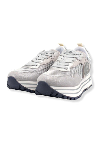LIU JO Maxi Wonder 01 Glitter Sneaker Donna Silver BF2095PX253 - Sandrini Calzature e Abbigliamento