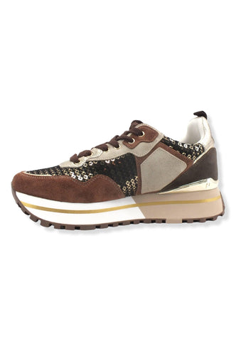LIU JO Maxi Wonder 01 Paillettes Sneaker Donna Brown BF2095PX242 - Sandrini Calzature e Abbigliamento