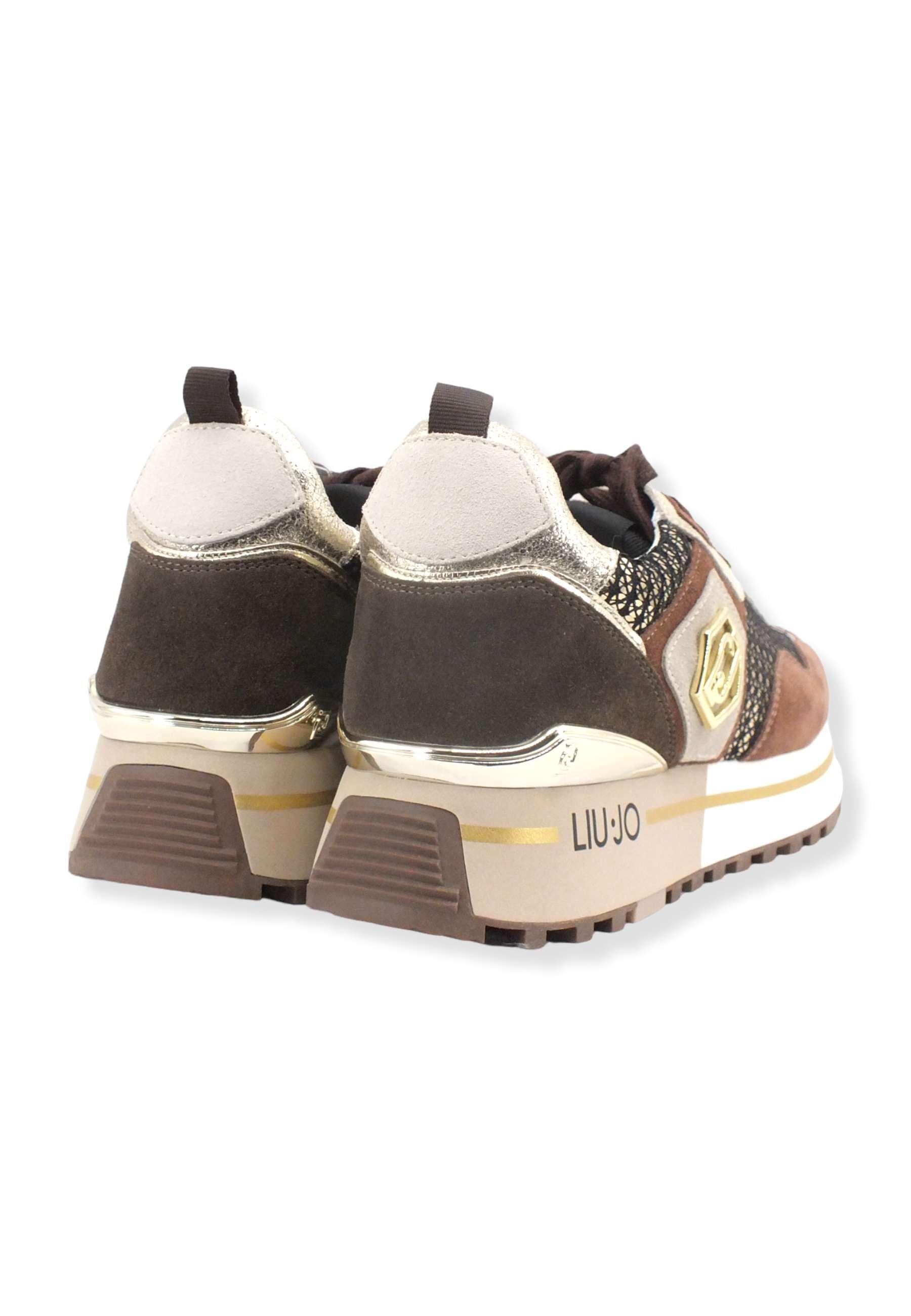 LIU JO Maxi Wonder 01 Paillettes Sneaker Donna Brown BF2095PX242 - Sandrini Calzature e Abbigliamento
