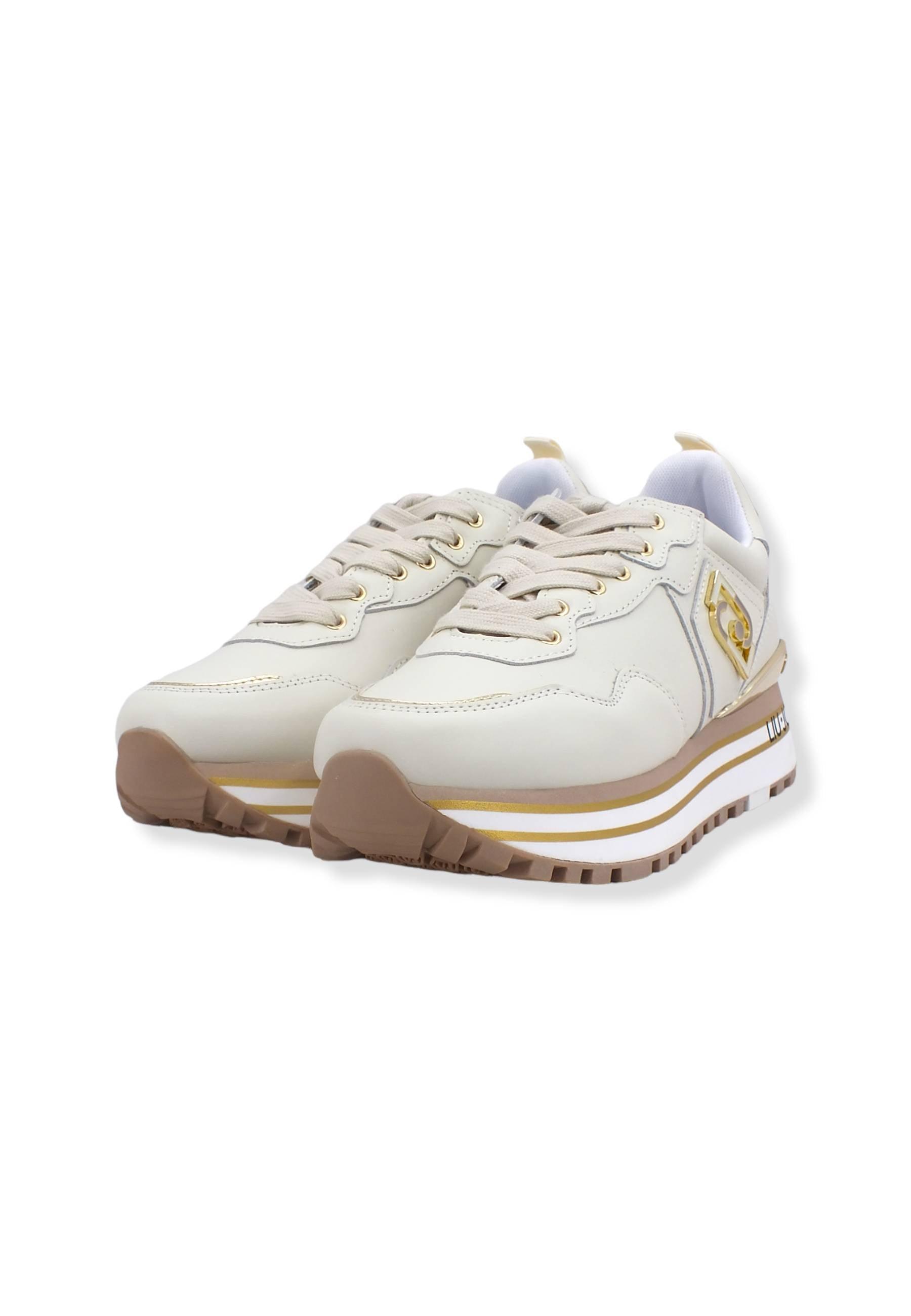 LIU JO Maxi Wonder 01 Platform Sneaker Donna Beige Conchiglia BF2095P0102 - Sandrini Calzature e Abbigliamento