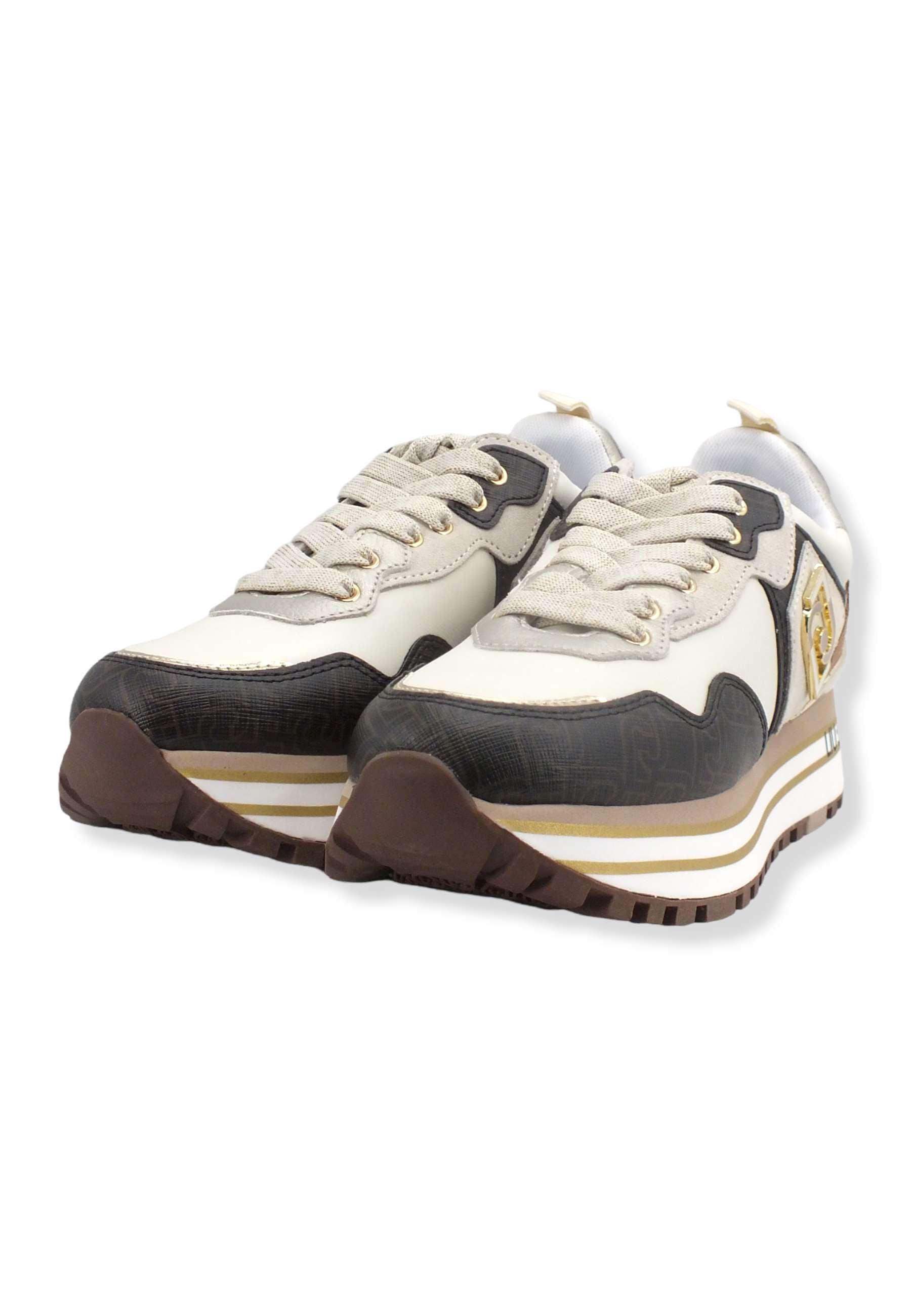 LIU JO Maxi Wonder 01 Sneaker Donna Beige Conchiglia BF2095PX141 - Sandrini Calzature e Abbigliamento