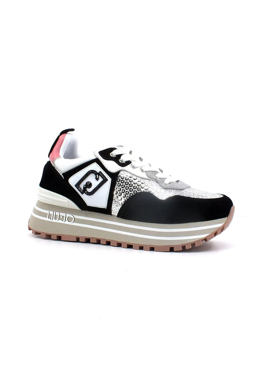 LIU JO Maxi Wonder 01 Sneaker Donna Black White BA3013PX343 - Sandrini Calzature e Abbigliamento