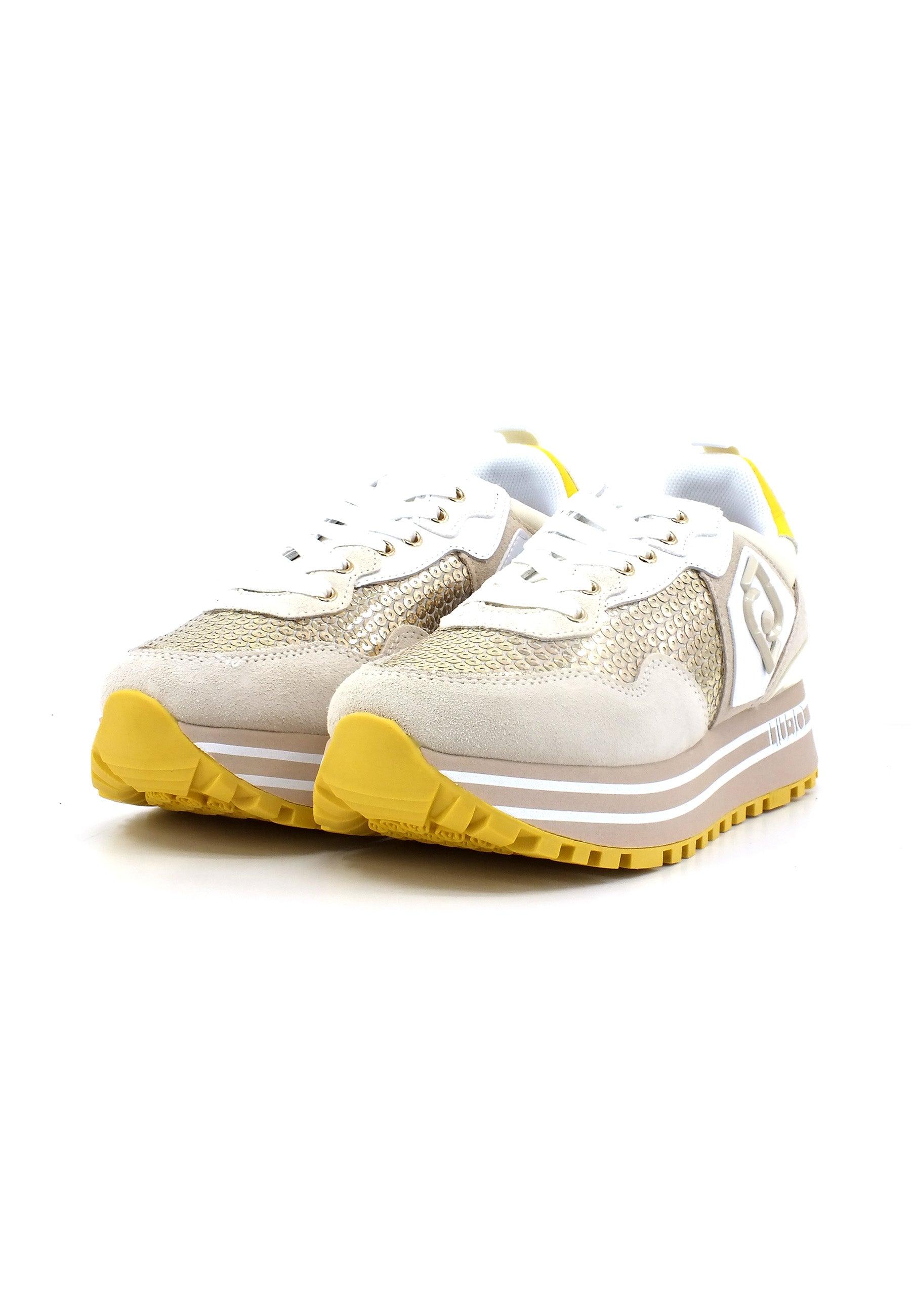 LIU JO Maxi Wonder 01 Sneaker Paillettes Donna Lamb Light Gold BA3013PX343 - Sandrini Calzature e Abbigliamento