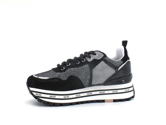 LIU JO Maxi Wonder 1 Sneaker Cow Glitter Black BA2051PX226 - Sandrini Calzature e Abbigliamento