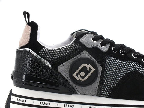 LIU JO Maxi Wonder 1 Sneaker Cow Glitter Black BA2051PX226 - Sandrini Calzature e Abbigliamento