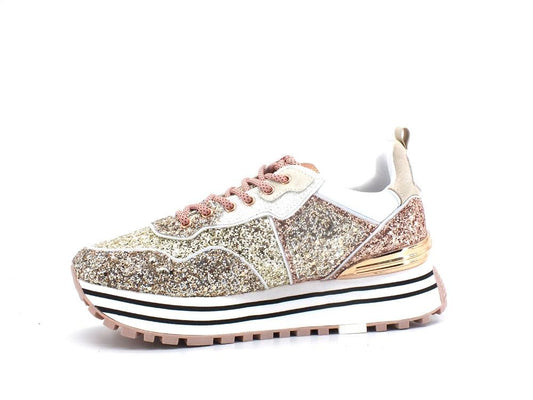 LIU JO Maxi Wonder 1 Sneaker Multi Glitter Rose Gold BA2051TX007 - Sandrini Calzature e Abbigliamento
