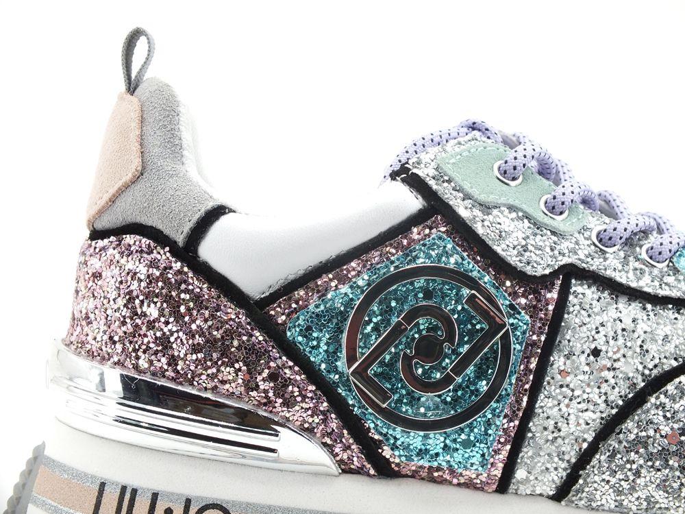 LIU JO Maxi Wonder 1 Sneaker Multi Glitter Silver BA2051TX007 - Sandrini Calzature e Abbigliamento