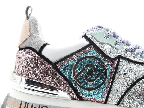 LIU JO Maxi Wonder 1 Sneaker Multi Glitter Silver BA2051TX007 - Sandrini Calzature e Abbigliamento