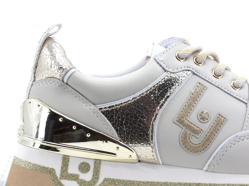 LIU JO Maxi Wonder 20 Sneaker Calf Bicolor Milk Gold BA2055PX100 - Sandrini Calzature e Abbigliamento