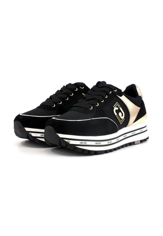 LIU JO Maxi Wonder 20 Sneaker Donna Black Gold BF3009PX388 - Sandrini Calzature e Abbigliamento