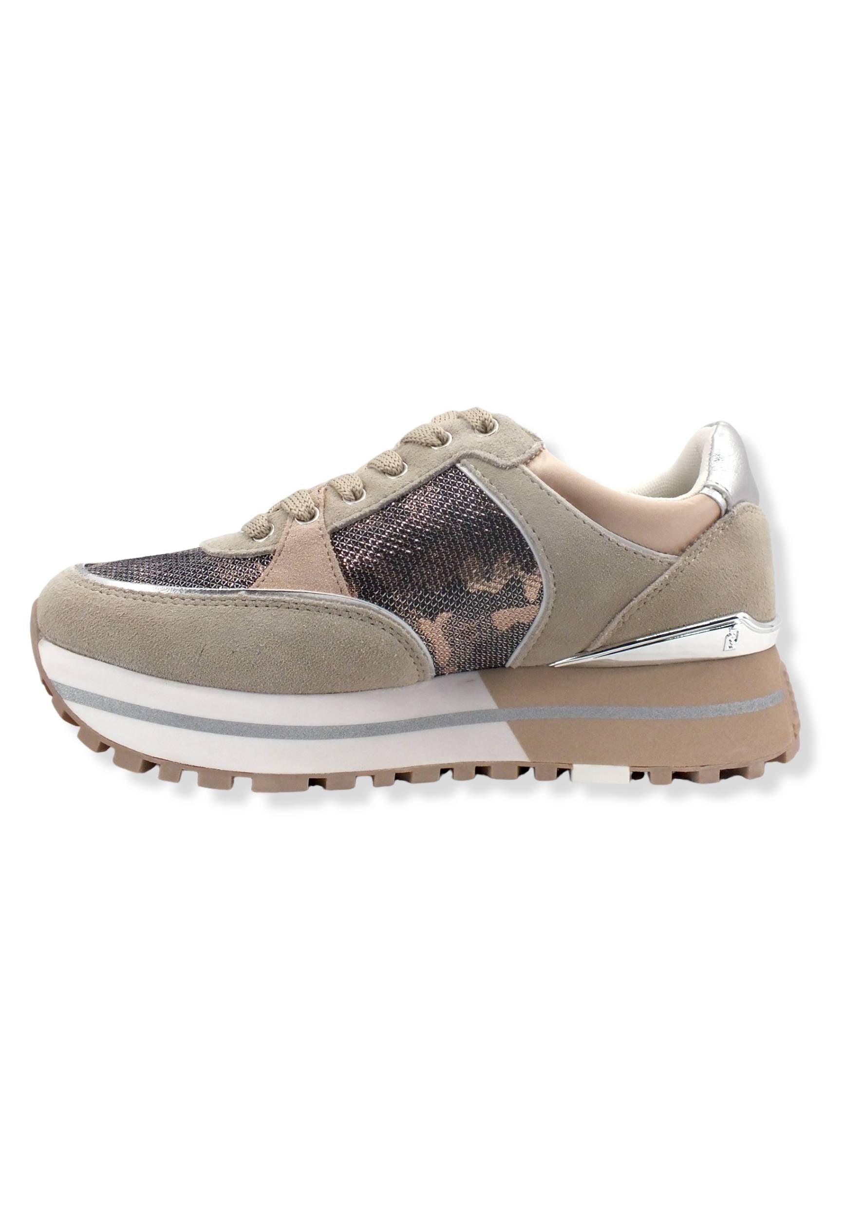 LIU JO Maxi Wonder 20 Sneaker Donna Camouflage Beige Daino Phard BF2097PX255 - Sandrini Calzature e Abbigliamento