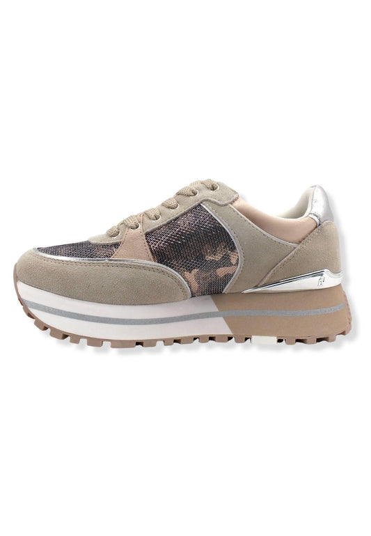 LIU JO Maxi Wonder 20 Sneaker Donna Camouflage Beige Daino Phard BF2097PX255 - Sandrini Calzature e Abbigliamento