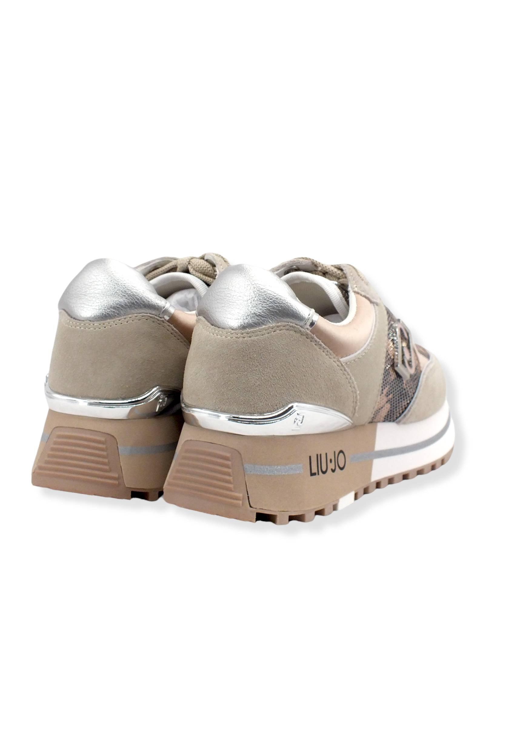 LIU JO Maxi Wonder 20 Sneaker Donna Camouflage Beige Daino Phard BF2097PX255 - Sandrini Calzature e Abbigliamento