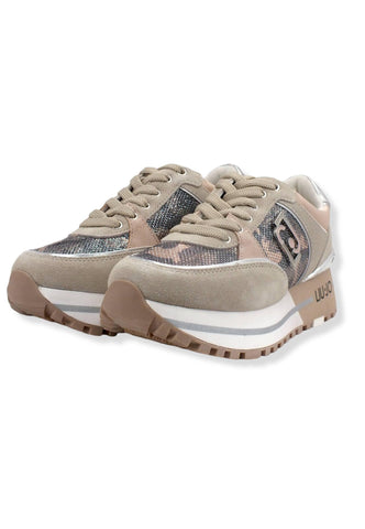LIU JO Maxi Wonder 20 Sneaker Donna Camouflage Beige Daino Phard BF2097PX255 - Sandrini Calzature e Abbigliamento