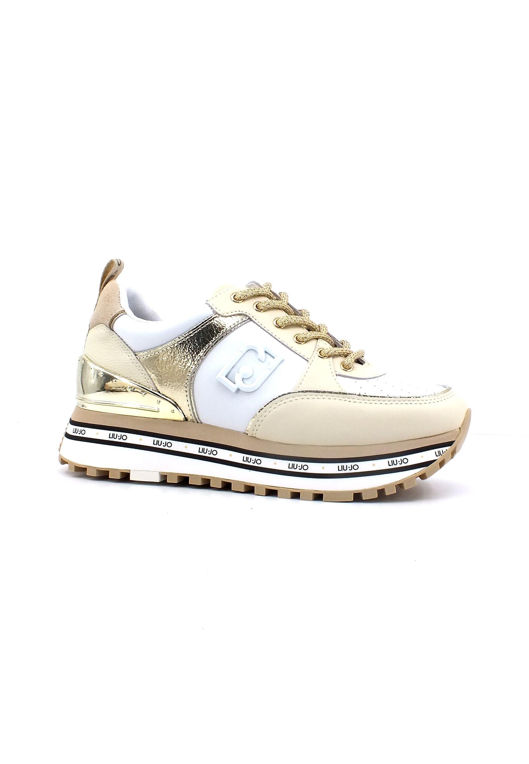 LIU JO Maxi Wonder 20 Sneaker White Light Gold BA3019PX334 - Sandrini Calzature e Abbigliamento