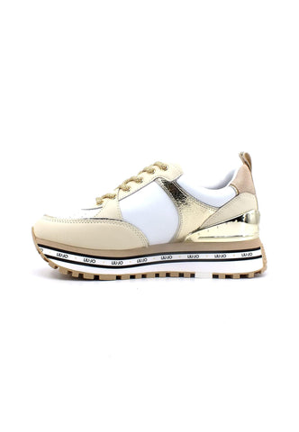 LIU JO Maxi Wonder 20 Sneaker White Light Gold BA3019PX334 - Sandrini Calzature e Abbigliamento