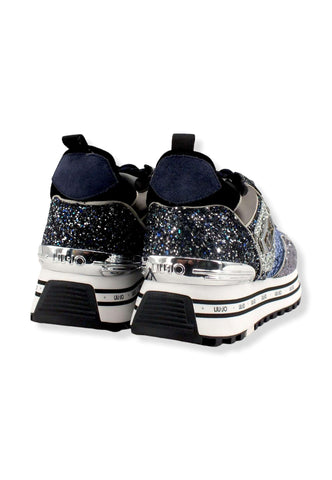 LIU JO Maxi Wonder 24 Glitter Sneaker Donna Blue BF2103TX007 - Sandrini Calzature e Abbigliamento