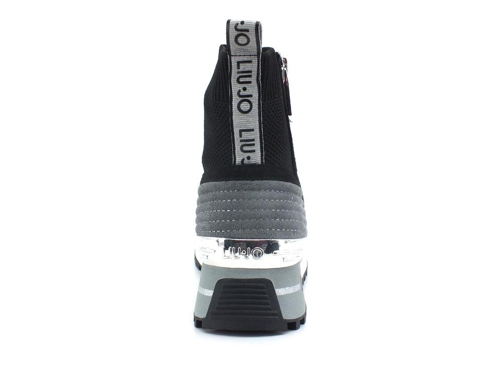 LIU JO Maxi Wonder 37 Knit Mid Cow Sneaker Black BA2063TX145 - Sandrini Calzature e Abbigliamento