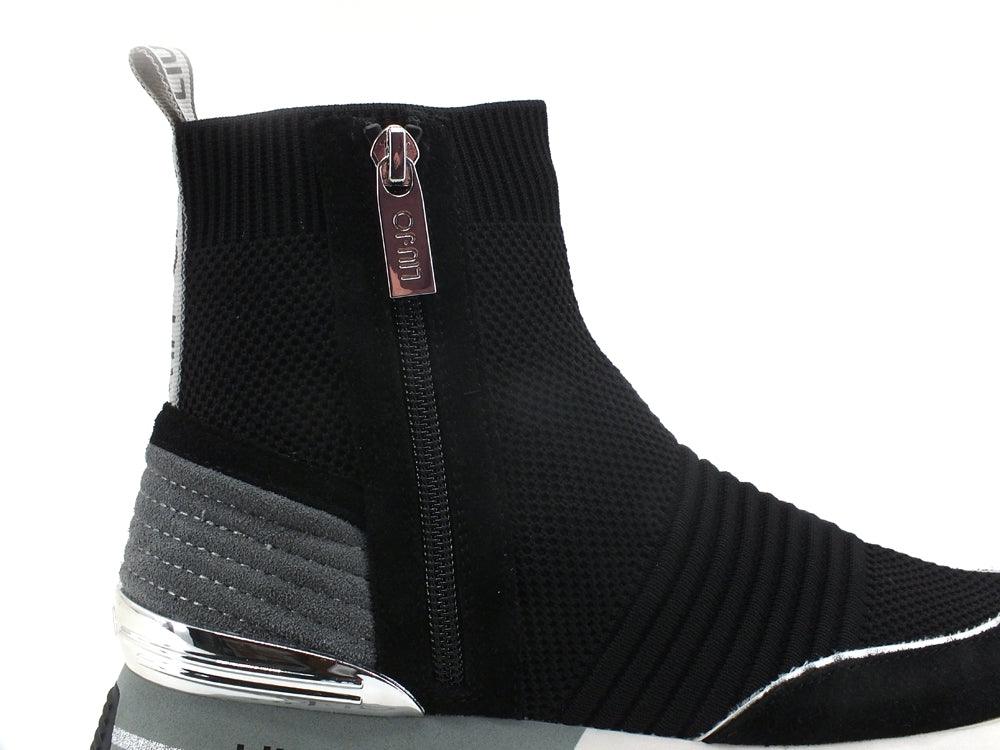 LIU JO Maxi Wonder 37 Knit Mid Cow Sneaker Black BA2063TX145 - Sandrini Calzature e Abbigliamento