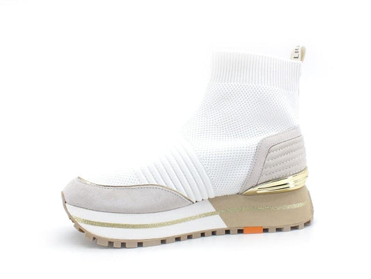 LIU JO Maxi Wonder 37 Sneaker Knit Mid Elastic White BA2063TX145 - Sandrini Calzature e Abbigliamento