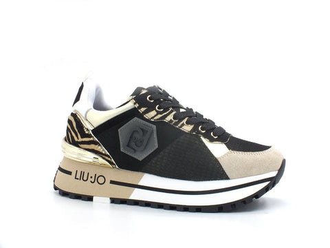 LIU JO Maxi Wonder 40 Sneaker Cow Pony Leather Papyrus Black BA2059PX231 - Sandrini Calzature e Abbigliamento