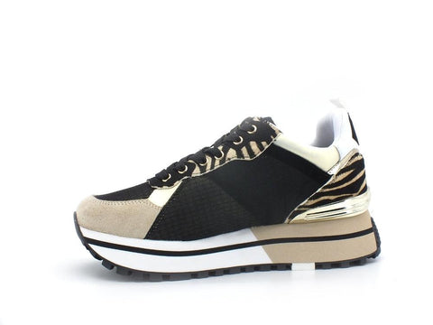 LIU JO Maxi Wonder 40 Sneaker Cow Pony Leather Papyrus Black BA2059PX231 - Sandrini Calzature e Abbigliamento