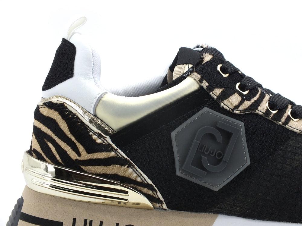 LIU JO Maxi Wonder 40 Sneaker Cow Pony Leather Papyrus Black BA2059PX231 - Sandrini Calzature e Abbigliamento