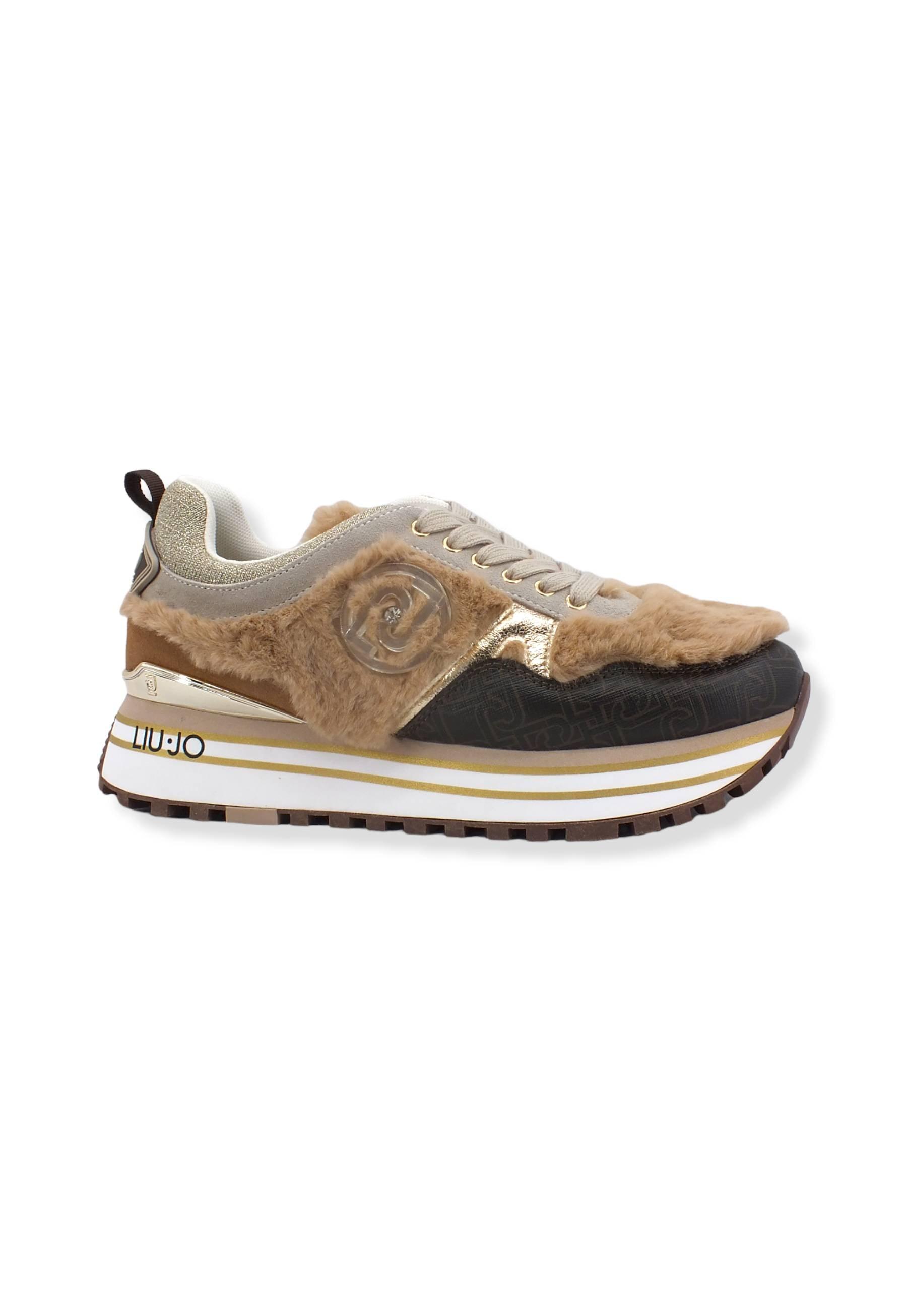 LIU JO Maxi Wonder 48 Eco Fur Sneaker Donna Multicolor Nut BF2113PX301 - Sandrini Calzature e Abbigliamento