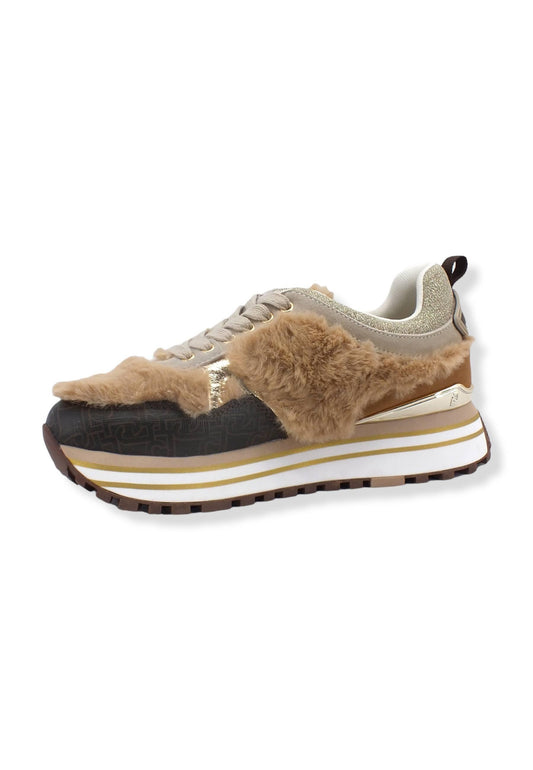 LIU JO Maxi Wonder 48 Eco Fur Sneaker Donna Multicolor Nut BF2113PX301 - Sandrini Calzature e Abbigliamento