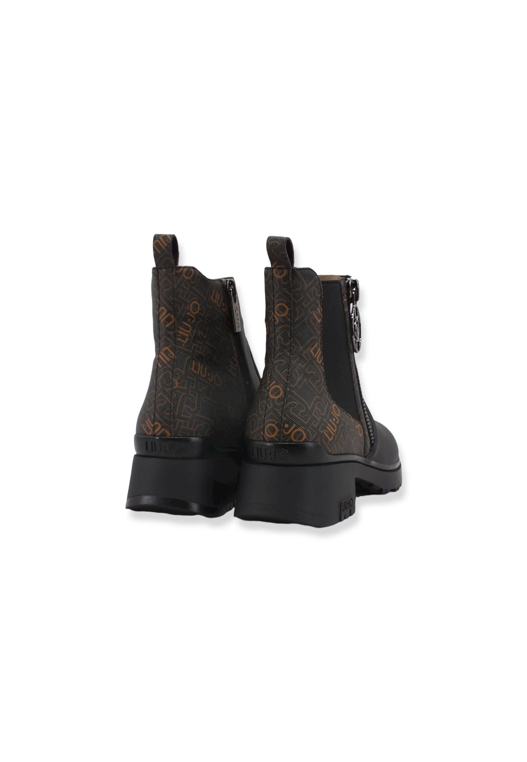 LIU JO New Nancy 56 Saffiano Stivaletto Donna Black Brown SF2165EX126 - Sandrini Calzature e Abbigliamento