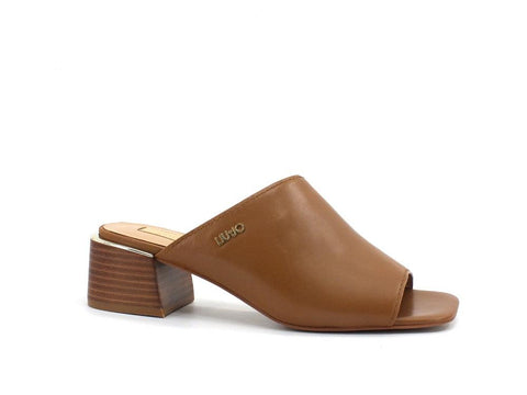 LIU JO Palma 1 Slipper Sabot Ciabatta Tacco Open Toe Tan SA1119PX152 - Sandrini Calzature e Abbigliamento