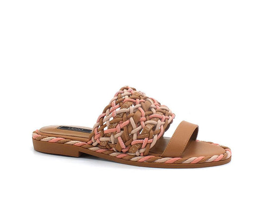 LIU JO Pepita 01 Ciabatta Spreading Intreccio Nut Coral SA2137EX014 - Sandrini Calzature e Abbigliamento