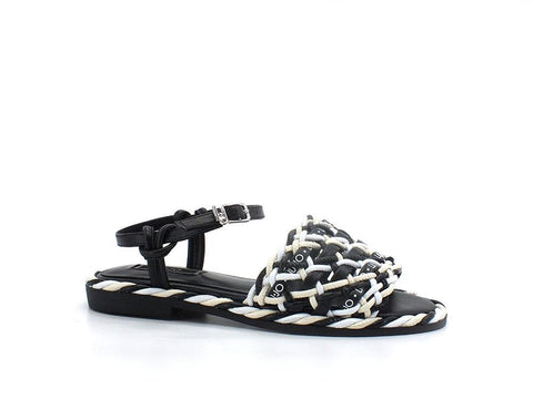 LIU JO Pepita 06 Sandalo Spreading Bicolor Black White SA2143EX014 - Sandrini Calzature e Abbigliamento