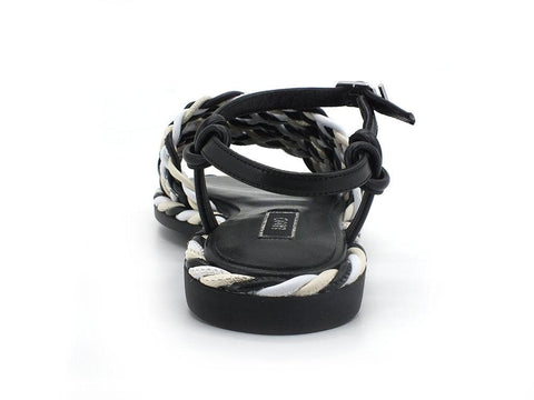 LIU JO Pepita 06 Sandalo Spreading Bicolor Black White SA2143EX014 - Sandrini Calzature e Abbigliamento