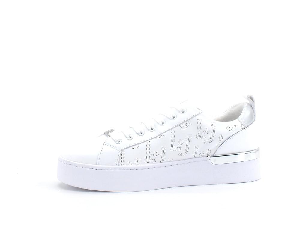 LIU JO Silvia 57 Sneaker Calf Retro Silver White BA2013P0102 - Sandrini Calzature e Abbigliamento