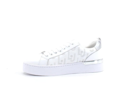 LIU JO Silvia 57 Sneaker Calf Retro Silver White BA2013P0102 - Sandrini Calzature e Abbigliamento