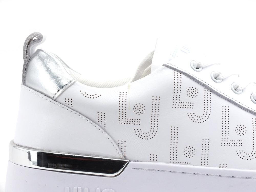 LIU JO Silvia 57 Sneaker Calf Retro Silver White BA2013P0102 - Sandrini Calzature e Abbigliamento